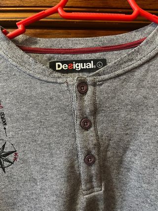 Camiseta Desigual Manga Larga Gris Talla L