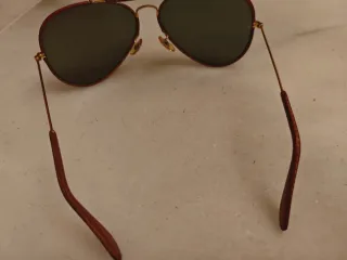 Gafas Sol Aviador Vintage Ray-Ban Cuero 80s