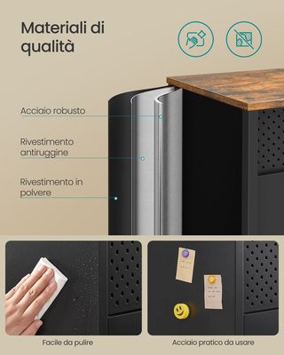 Armadietto Mobiletto in Metallo con Doppia Anta Ma