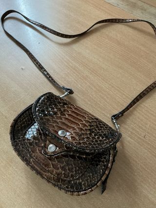 Borsa piccola tracolla effetto pitone