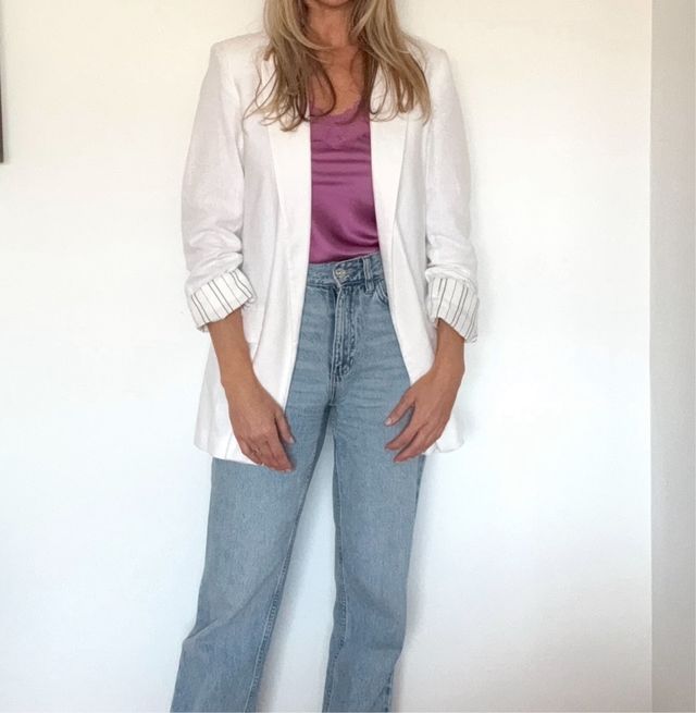 Blazer blanco Stradivarius Talla S