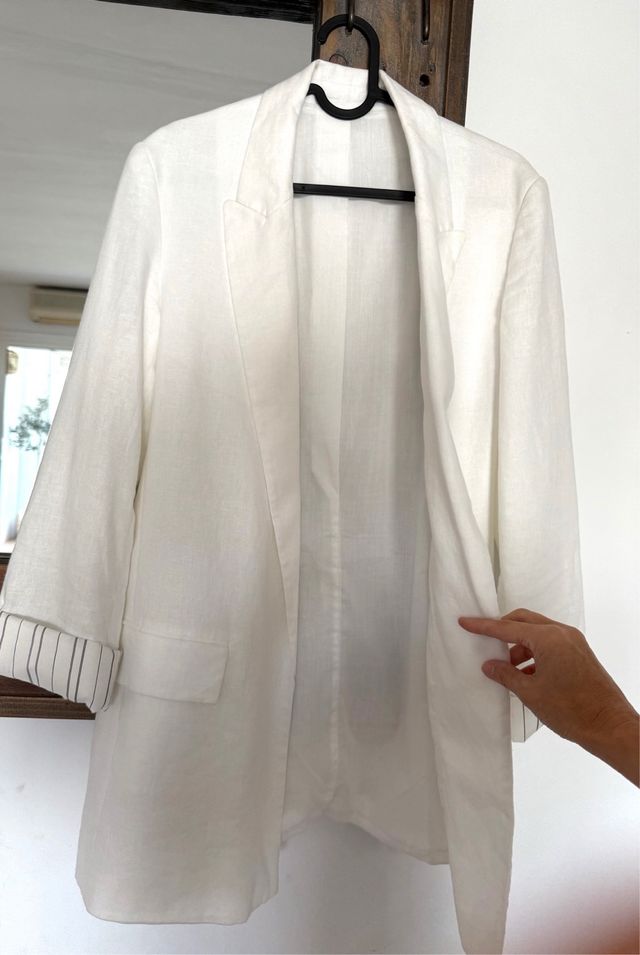 Blazer blanco Stradivarius Talla S