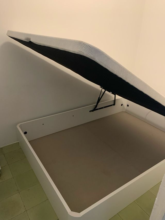 Canapé abatible blanco y beige NUEVO!