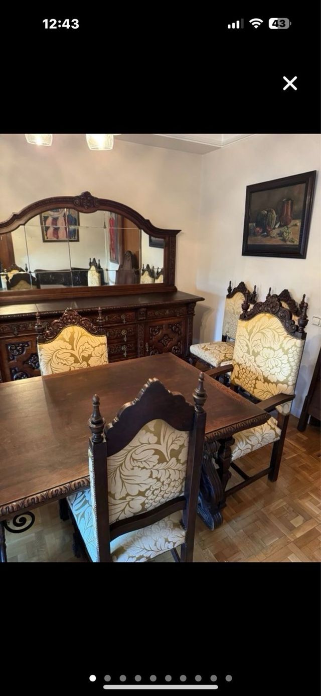 Mueble antiguo madera maciza con espejo