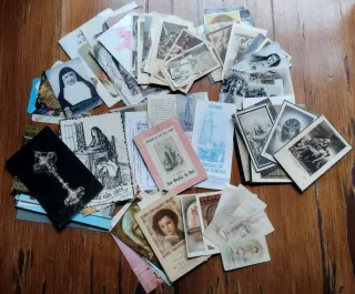 Lote de antiguas estampitas religiosas