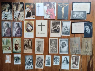 Lote de antiguas estampitas religiosas
