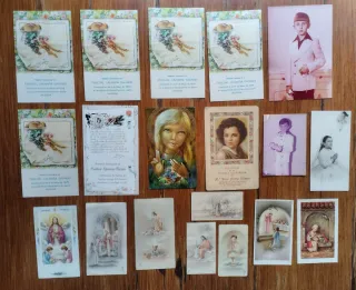 Lote de antiguas estampitas religiosas
