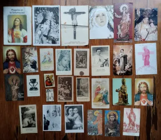 Lote de antiguas estampitas religiosas