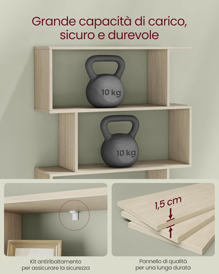 Scaffale a 6 Ripiani, Libreria, 24 x 70 x 191,6 cm