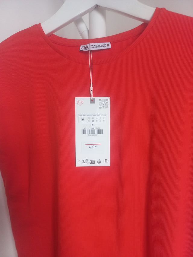 Camiseta Zara Coral Talla M