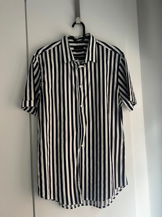 Camisa Zara Rayas Manga Corta Talla M