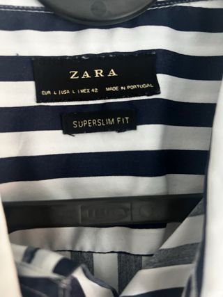 Camisa Zara Rayas Manga Corta Talla M