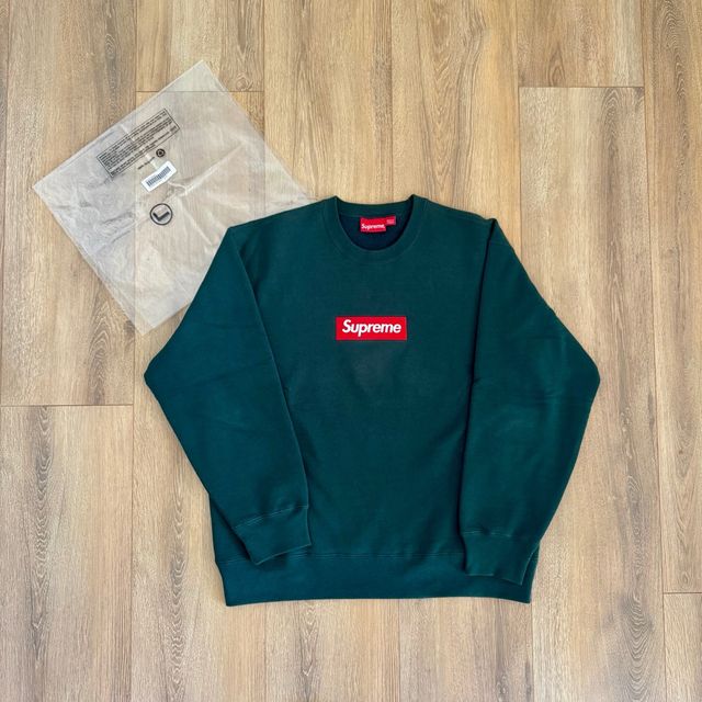 Crewneck Supreme Box logo FW22 Dark pine