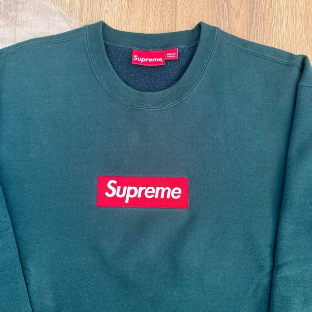Crewneck Supreme Box logo FW22 Dark pine