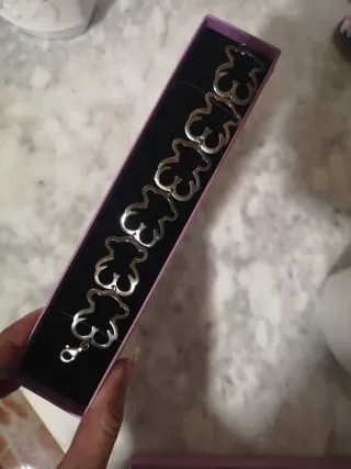 Pulsera Plata Diseño Ositos, imitación.