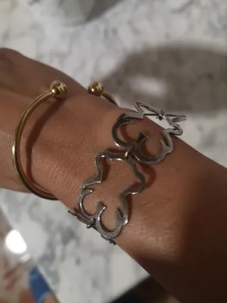 Pulsera Plata Diseño Ositos, imitación.