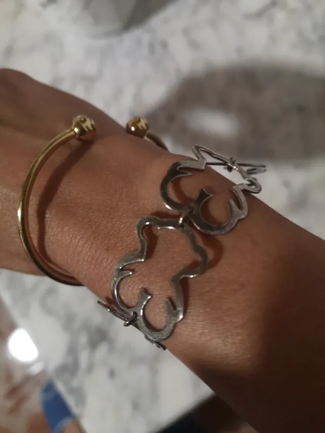 Pulsera Plata Diseño Ositos, imitación.