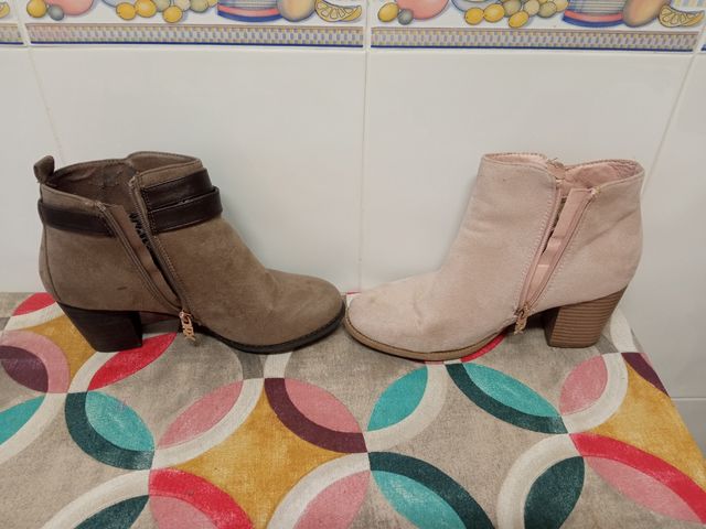 Botines Xti Marrones y Rosas palo Talla 38