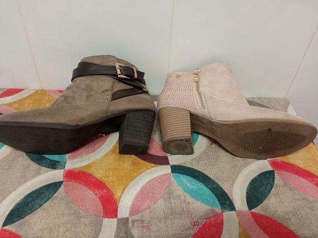 Botines Xti Marrones y Rosas palo Talla 38