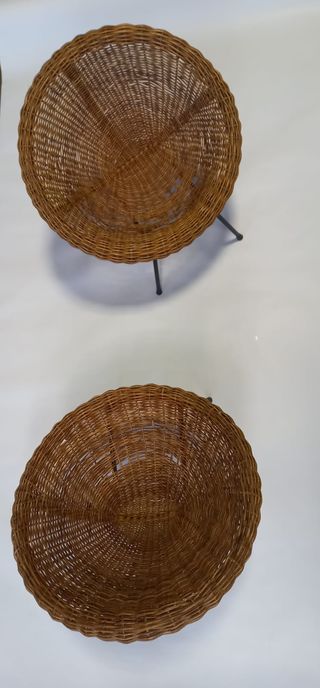 Set di 2 poltroncine in vimini marroni