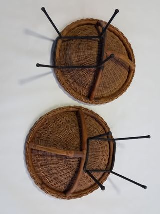 Set di 2 poltroncine in vimini marroni