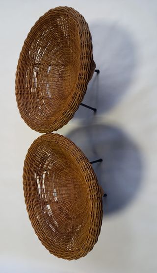 Set di 2 poltroncine in vimini marroni