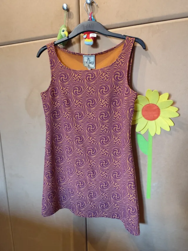 Mini abito smanicato fantasia