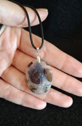 Colgante de Àgata Musgo y Plata de Ley.