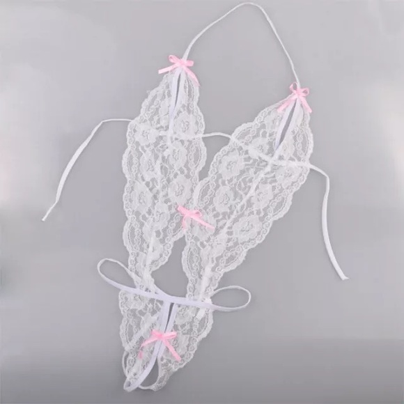 Lingerie sexy donna bianco pizzo