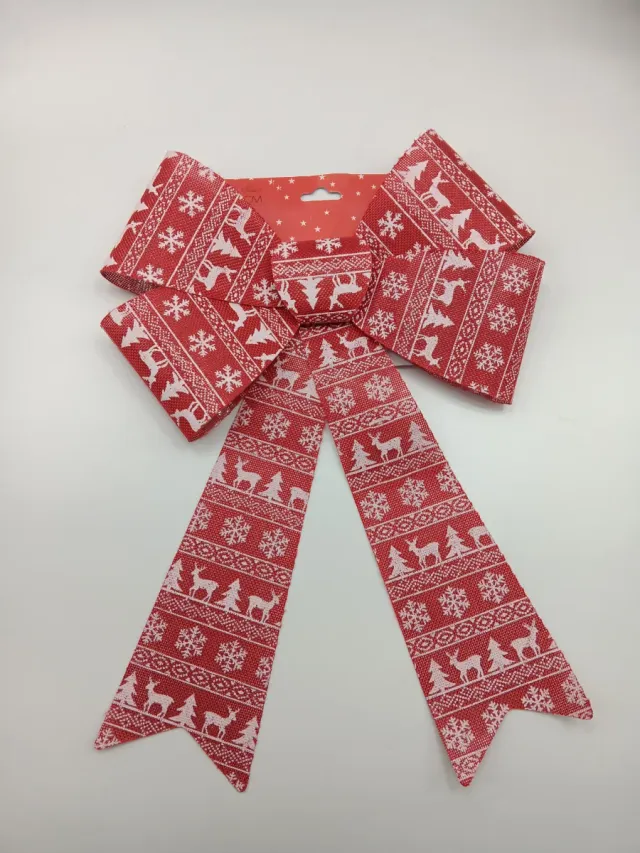 Lazo Navideño Rojo y Blanco