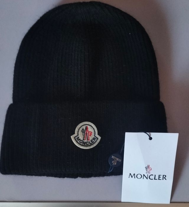 Berretto Moncler Lana Nero Nuovo
