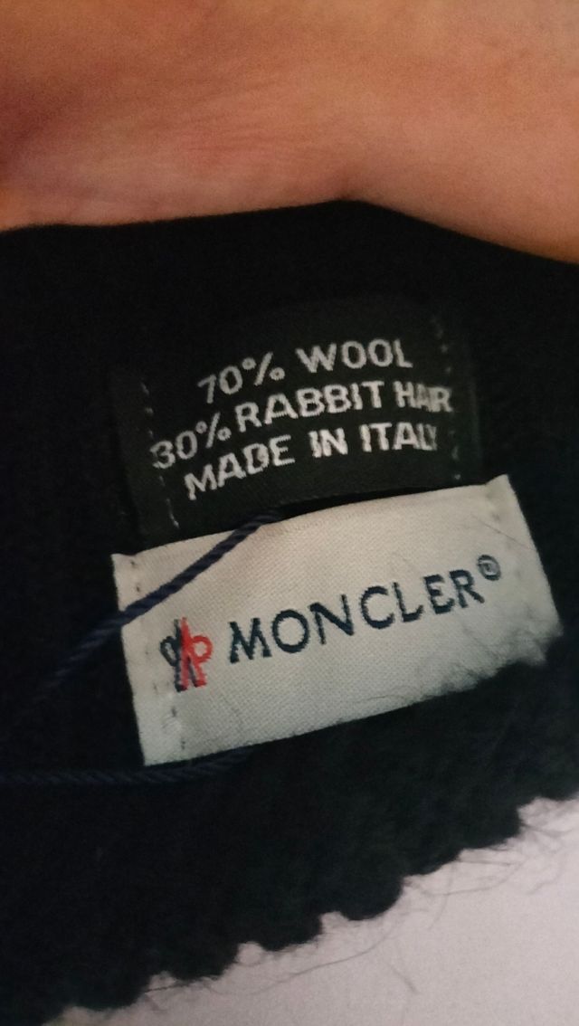 Berretto Moncler Lana Nero Nuovo