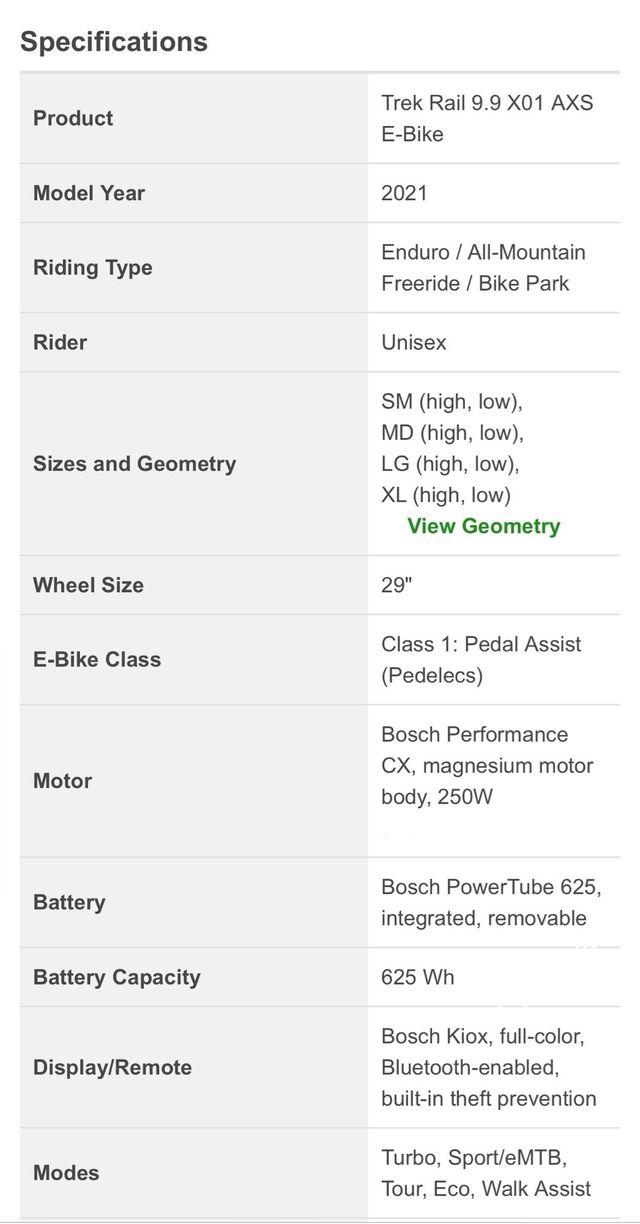 Bicicleta Eléctrica Trek Rail 9.9 X01 AXS