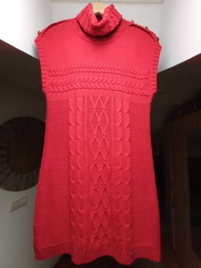 Vestido punto tipo suéter rojo, otoño/invierno M