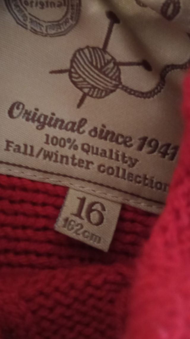 Vestido punto tipo suéter rojo, otoño/invierno M