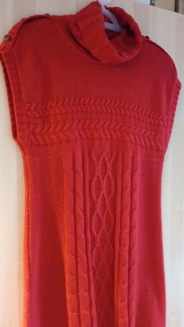 Vestido punto tipo suéter rojo, otoño/invierno M