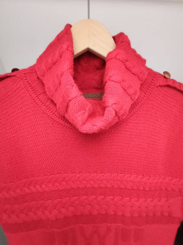 Vestido punto tipo suéter rojo, otoño/invierno M