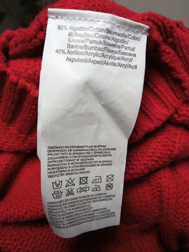 Vestido punto tipo suéter rojo, otoño/invierno M