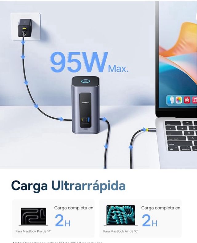 Baseus Estación Acoplamiento USB-C 12 en 1