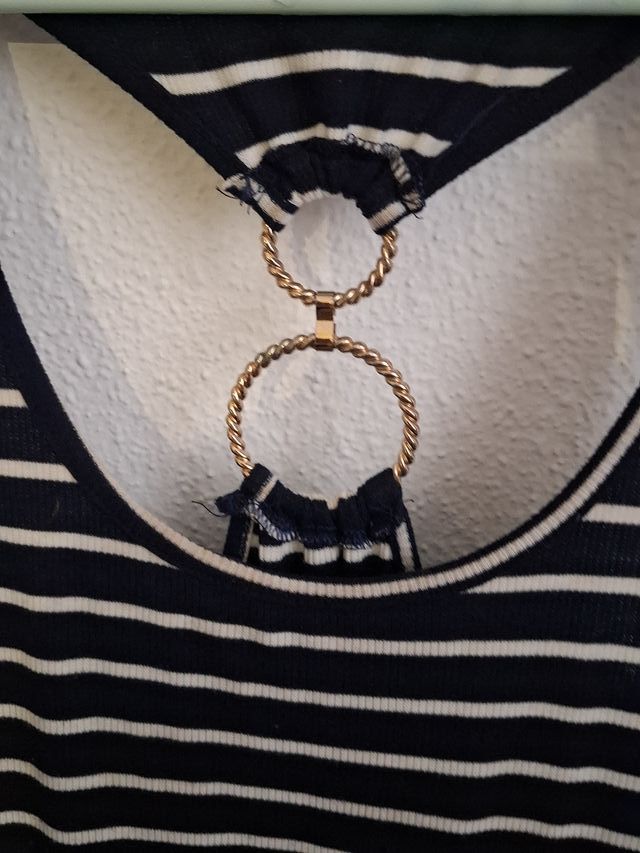 Vestido largo rayas blanco y negro