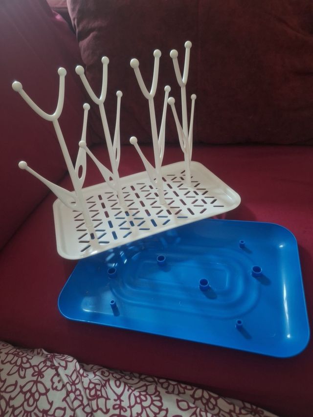 Escurridor de Biberones Blanco y Azul