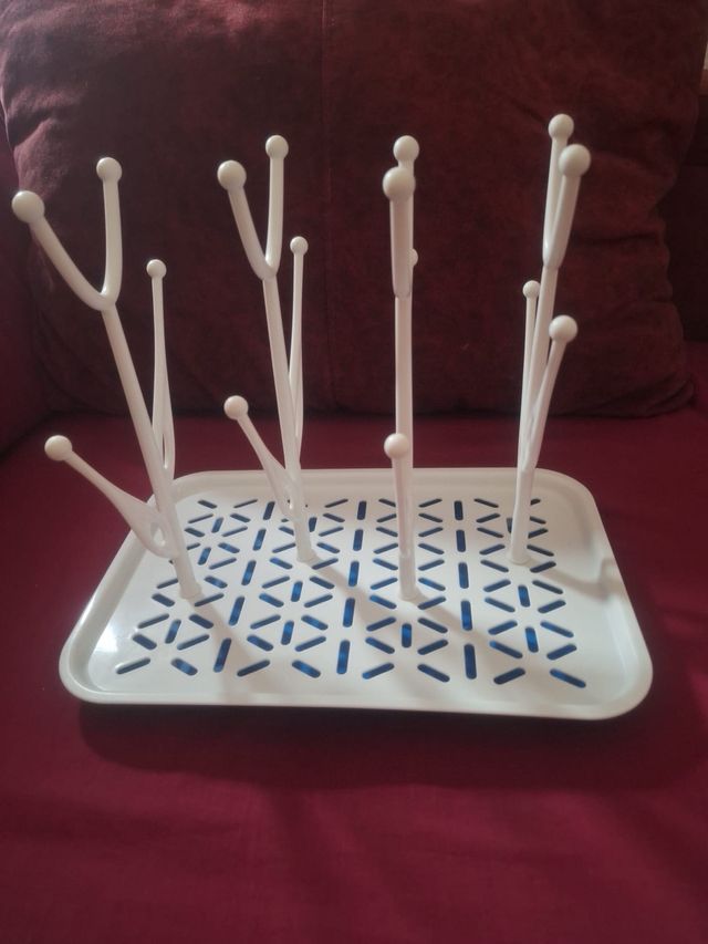Escurridor de Biberones Blanco y Azul