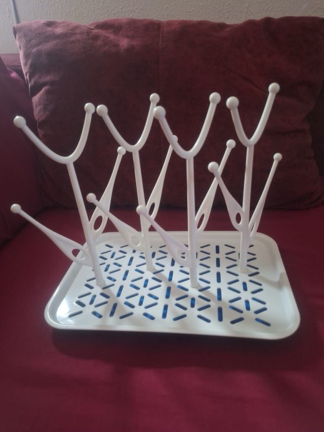 Escurridor de Biberones Blanco y Azul