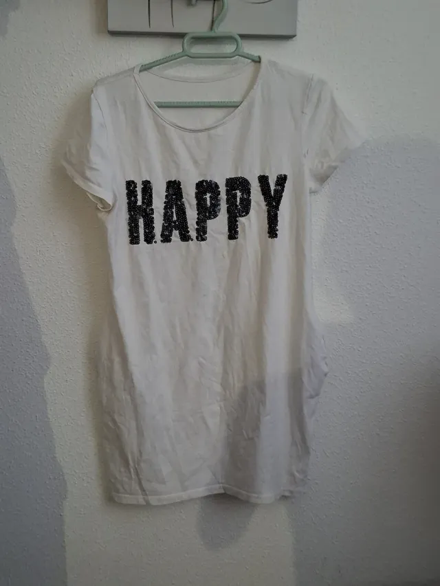Vestido blanco con lentejuelas HAPPY