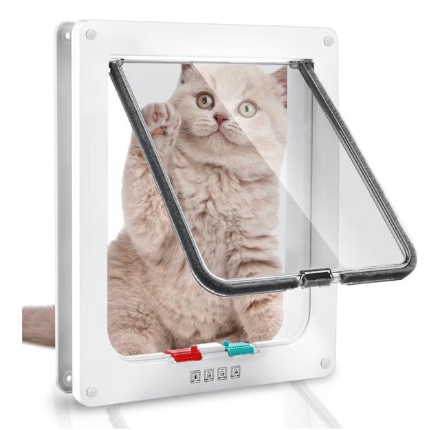 Gatera para gatos blanca y transparente