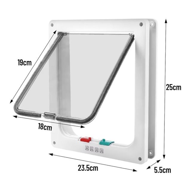 Gatera para gatos blanca y transparente