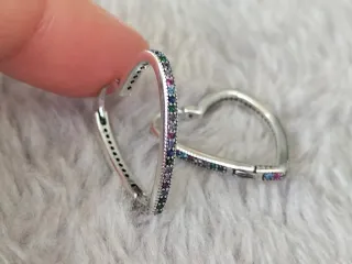 Pendientes corazon plata de ley