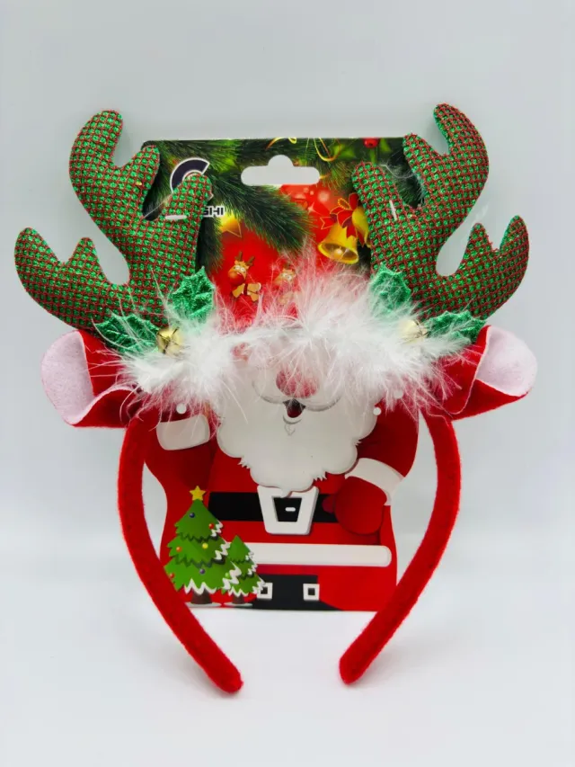 Vincha Navideña Reno y Santa