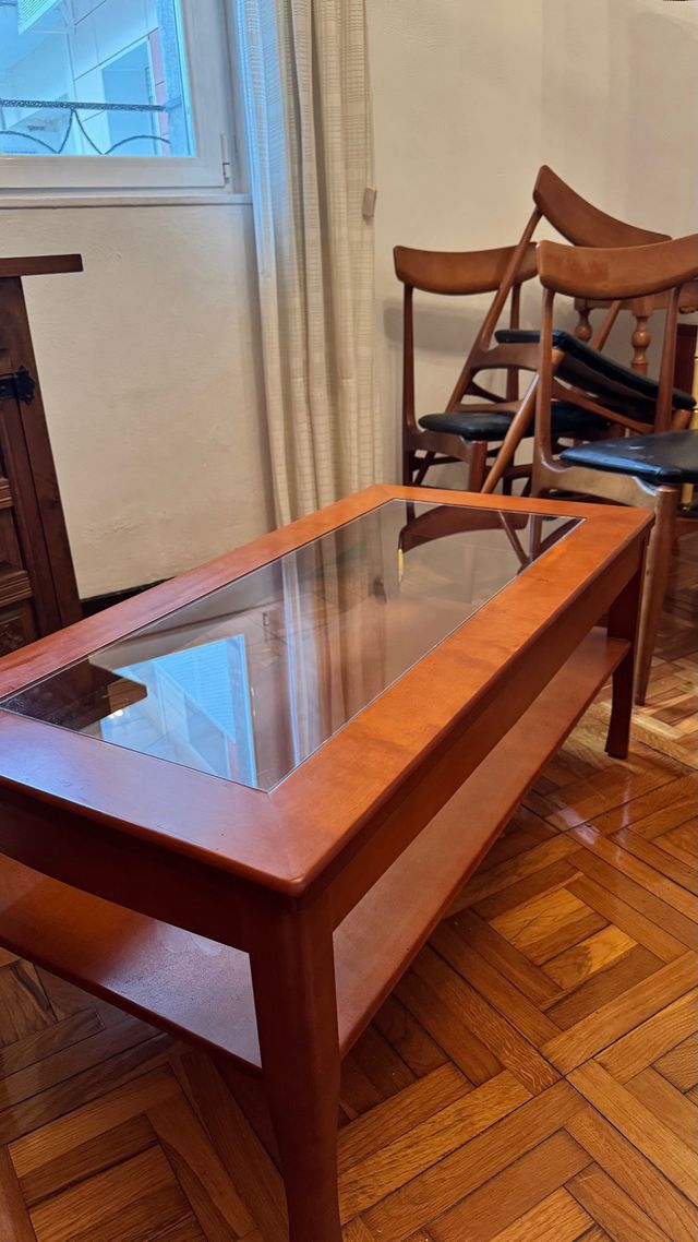 Mesa de centro madera y cristal