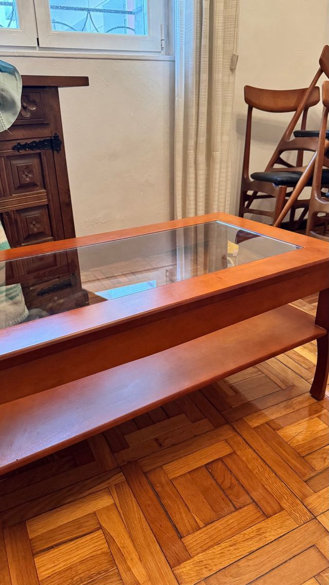 Mesa de centro madera y cristal